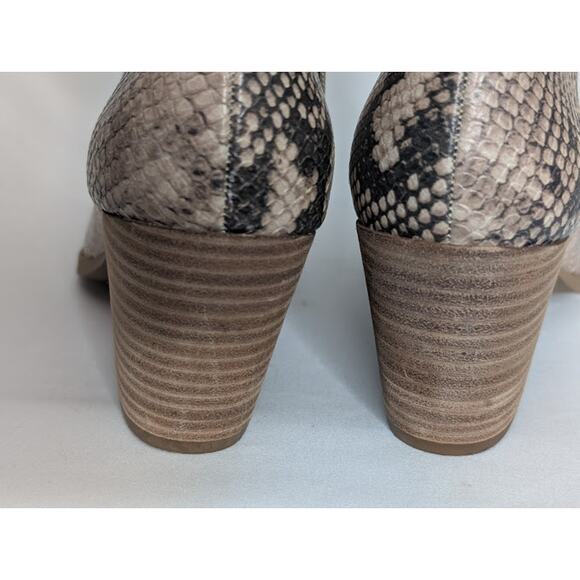 SUN & STONE Womens Snake Print Block Heel Pointed Toe Zip Ankle Boot size 6 Glam - Picture 5 of 9